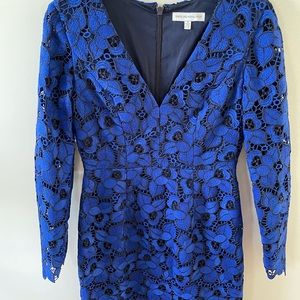 Dress The Population Medium Black Blue Lace Dress